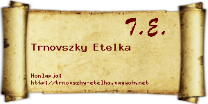 Trnovszky Etelka névjegykártya