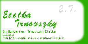 etelka trnovszky business card